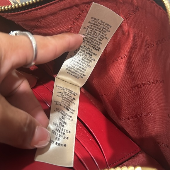 ❤️BURBERRY Horseferry Check Peyton Crossbody Clutch Bag Red - Picture 15 of 15